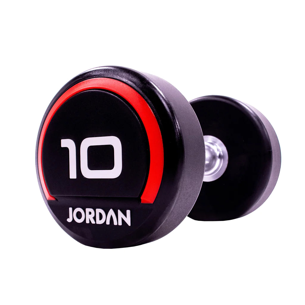 JORDAN Urethane Dumbbells Pairs and Sets- Up to 75kg (Red)