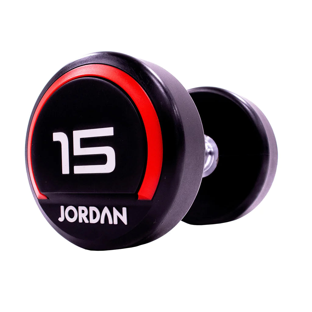 JORDAN Urethane Dumbbells Pairs and Sets- Up to 75kg (Red)