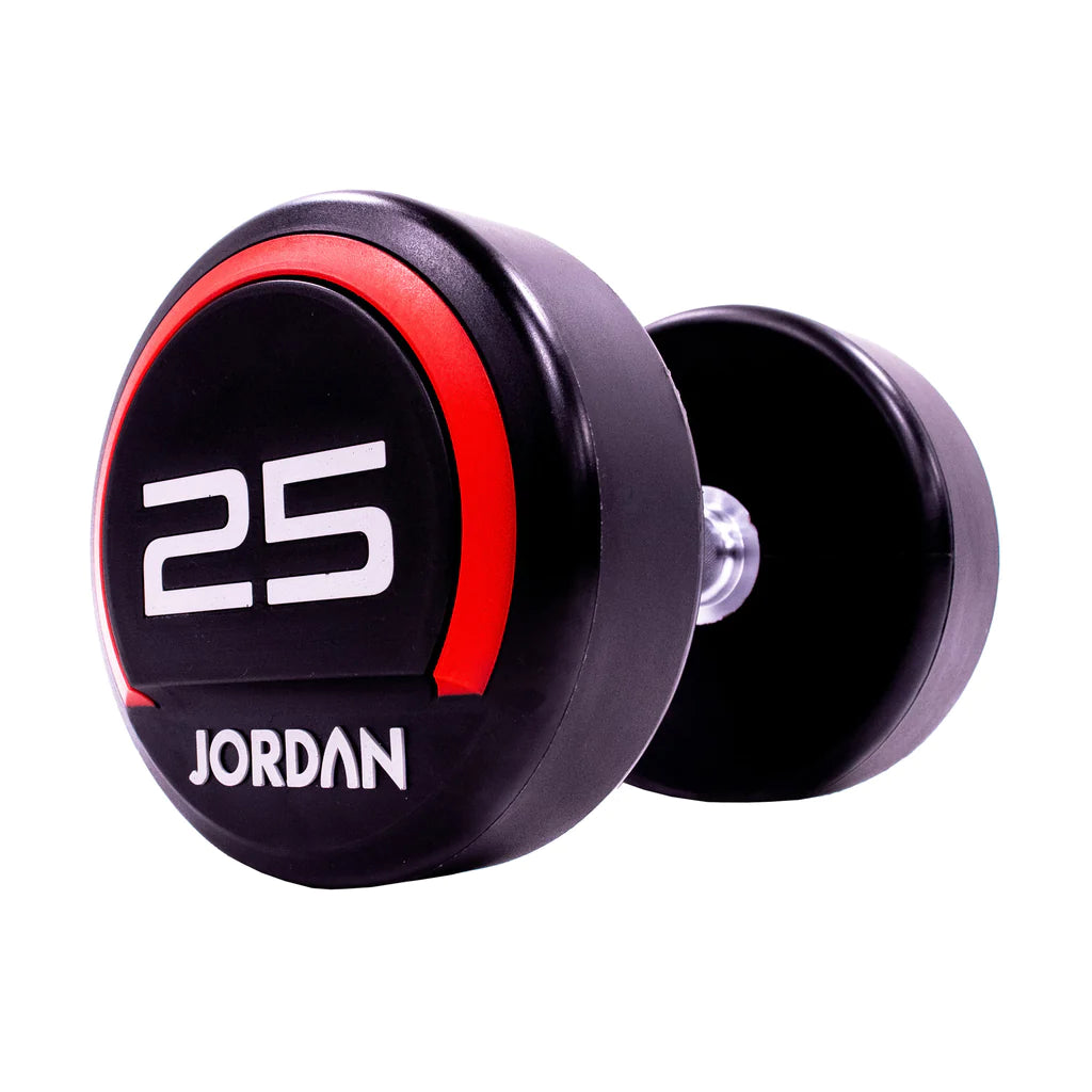 JORDAN Urethane Dumbbells Pairs and Sets- Up to 75kg (Red)