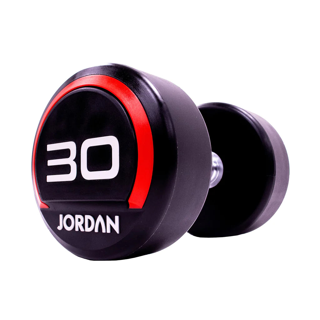 JORDAN Urethane Dumbbells Pairs and Sets- Up to 75kg (Red)