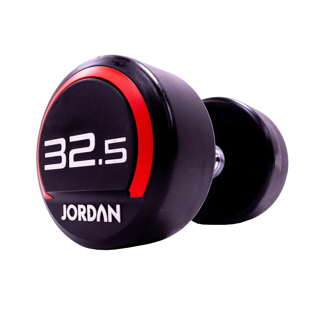 JORDAN Urethane Dumbbells Pairs and Sets- Up to 75kg (Red)
