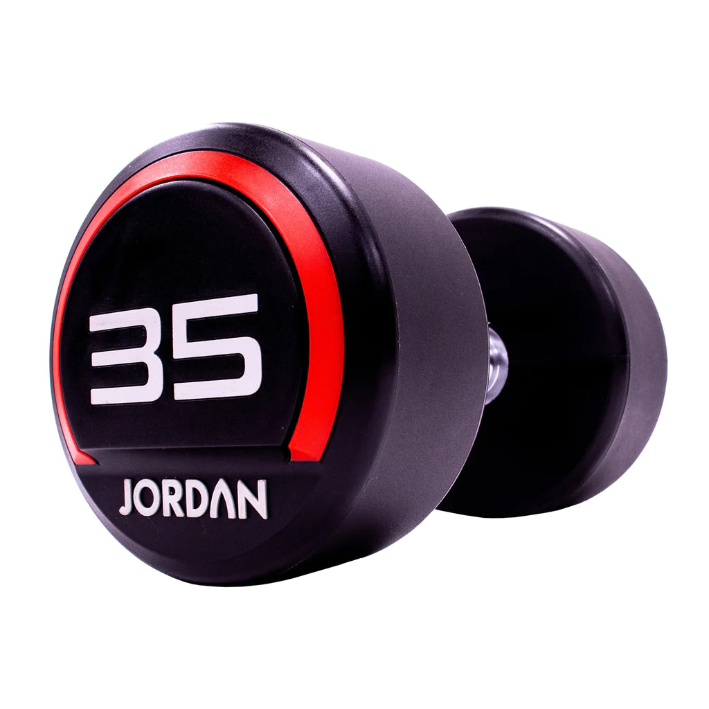 JORDAN Urethane Dumbbells Pairs and Sets- Up to 75kg (Red)