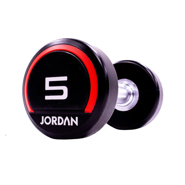 JORDAN Urethane Dumbbells Pairs and Sets- Up to 75kg (Red)