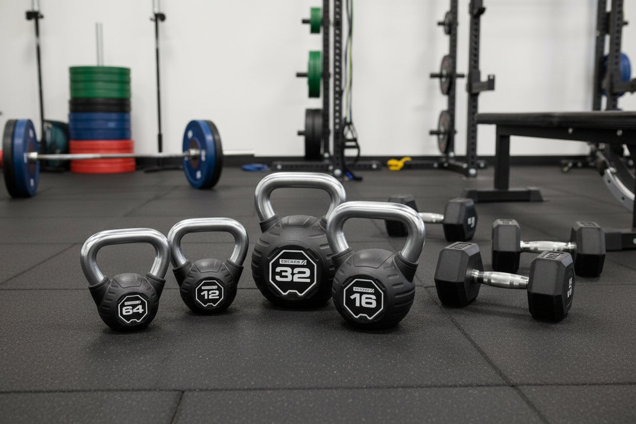 Escape Fitness Nucleus SBX Kettlebells.