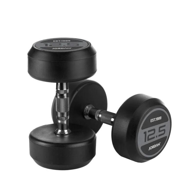 JORDAN Rubber Dumbbells - Up to 50kg (Grey)