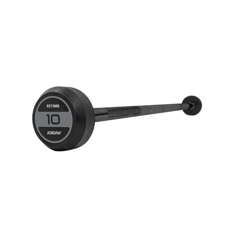 JORDAN Rubber Barbells - Straight Bar (Gray)